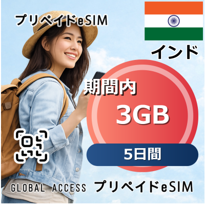 インド eSIM 3GB 5日間