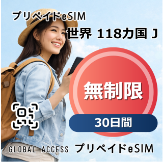 世界 118カ国 J eSIM 無制限 30日間