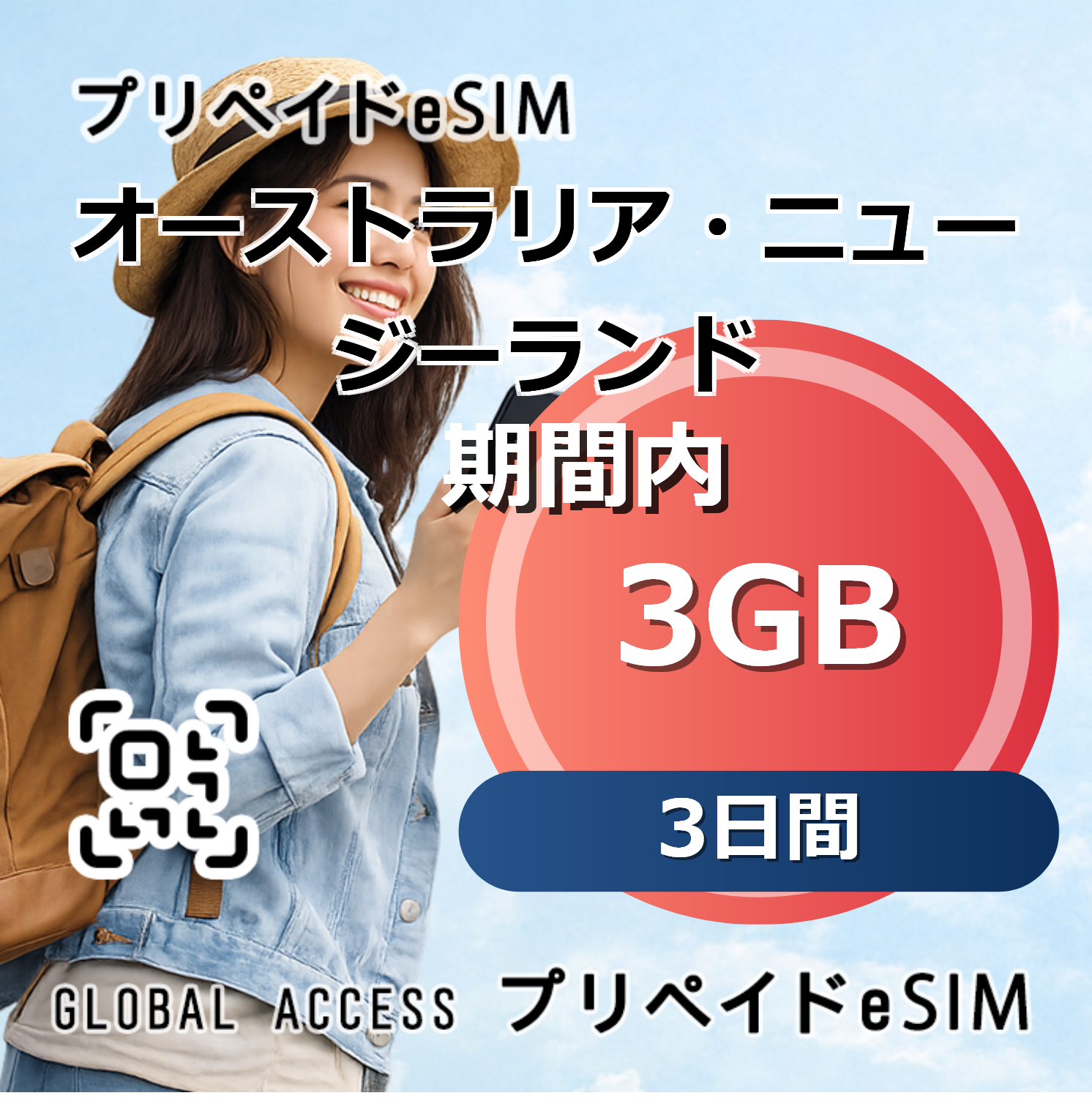 オーストラリア・ニュージーランド eSIM 3GB 3日間