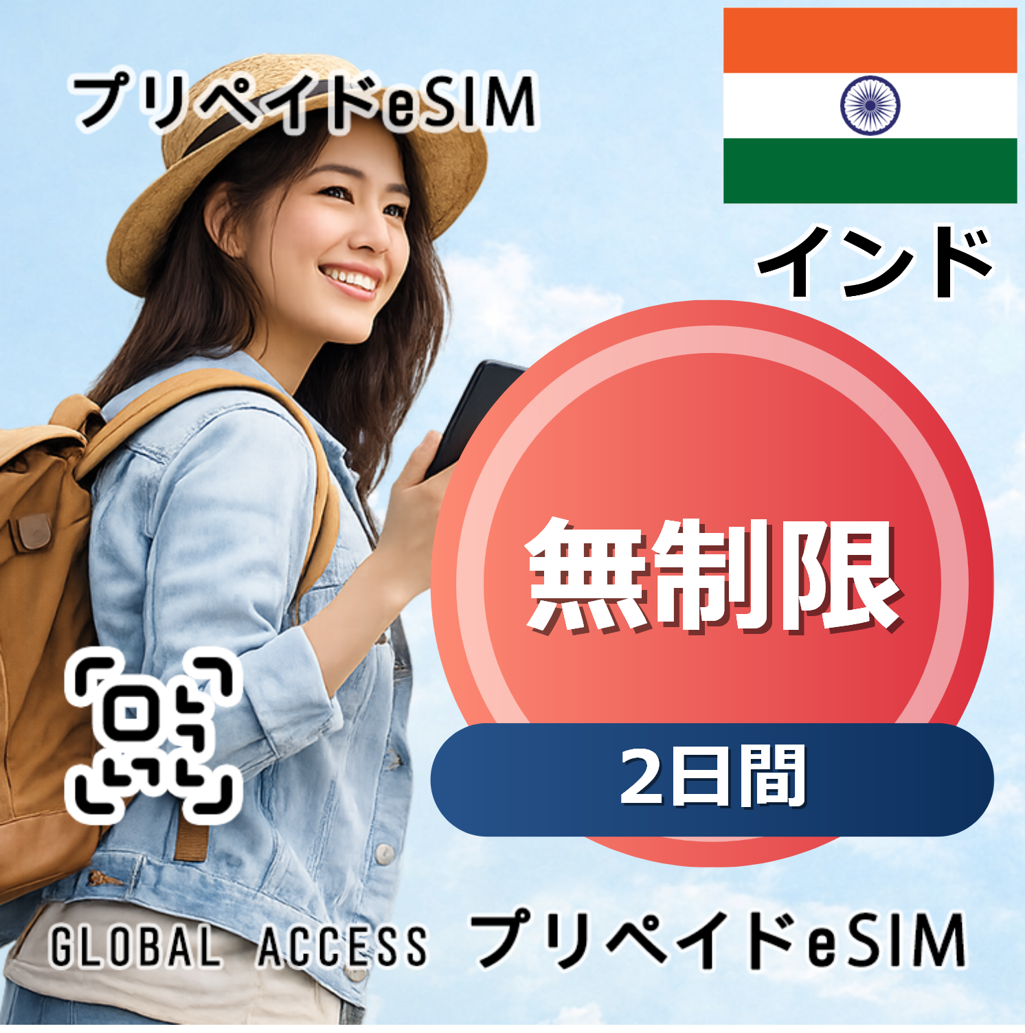 インド eSIM 無制限 2日間