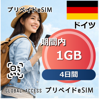 ドイツ eSIM 1GB 4日間