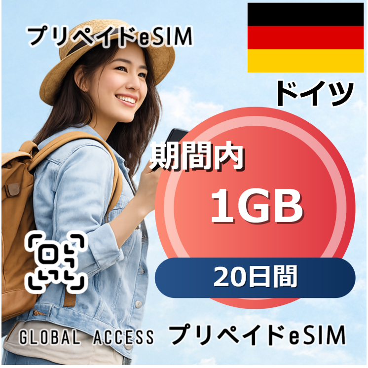 ドイツ eSIM 1GB 20日間