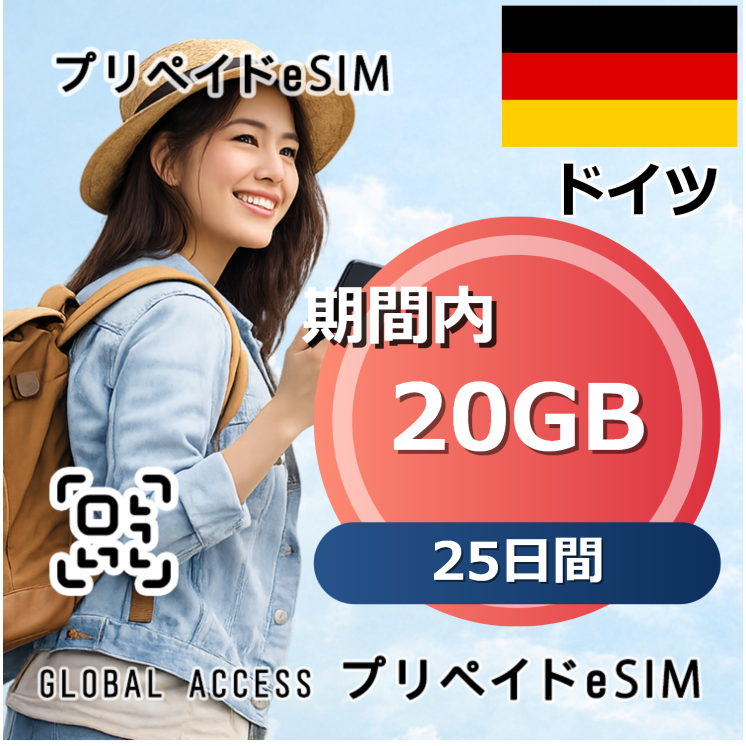 ドイツ eSIM 20GB 25日間