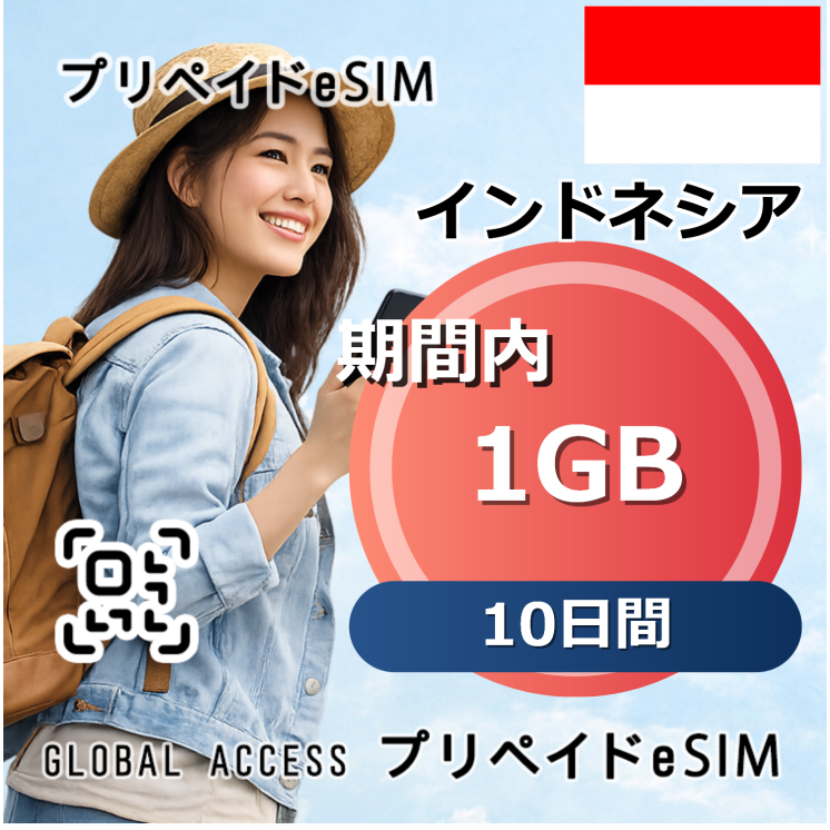インドネシア eSIM 1GB 10日間