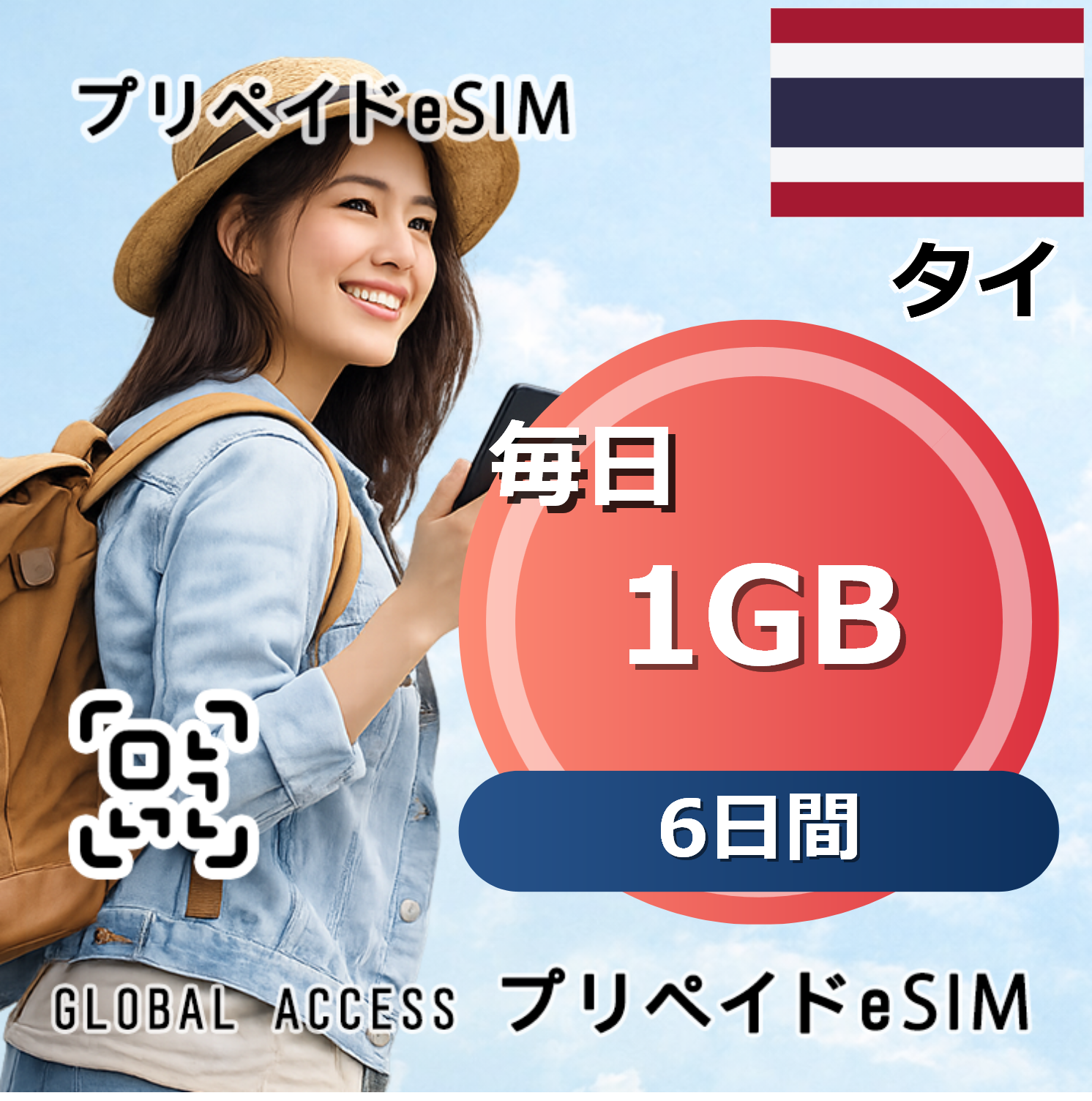 タイ eSIM 1GB 毎日 6日間