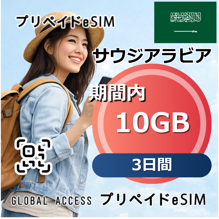 サウジアラビア eSIM 10GB 3日間