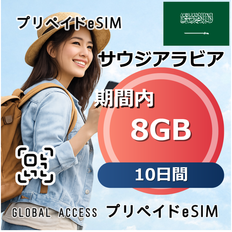 サウジアラビア eSIM 8GB 10日間