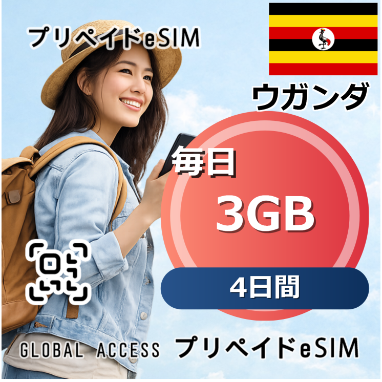 ウガンダ eSIM 3GB 毎日 4日間
