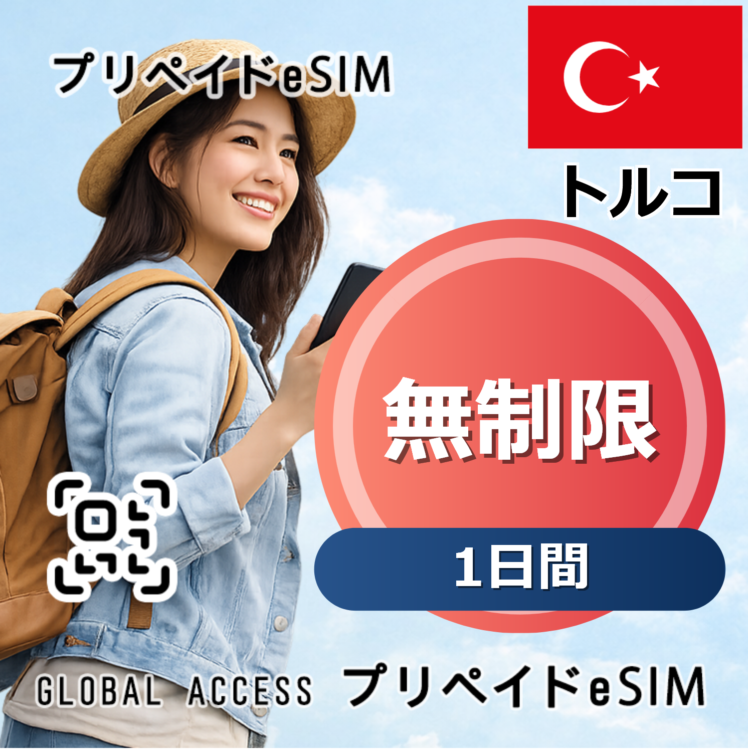 トルコ eSIM 無制限 1日間