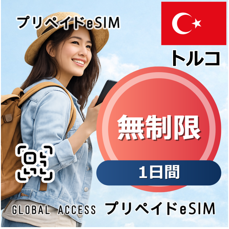 トルコ eSIM 無制限 1日間