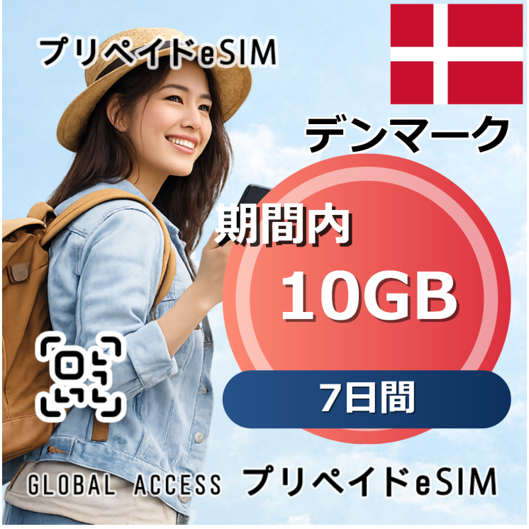 デンマーク eSIM 10GB 7日間