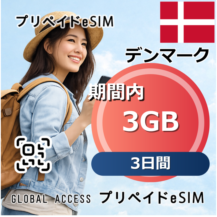 デンマーク eSIM 3GB 3日間