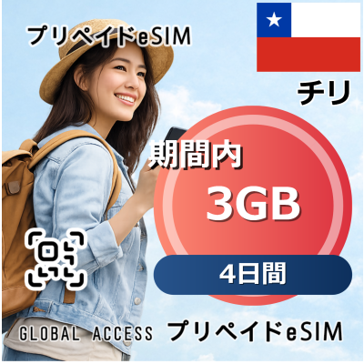 チリ eSIM 3GB 4日間