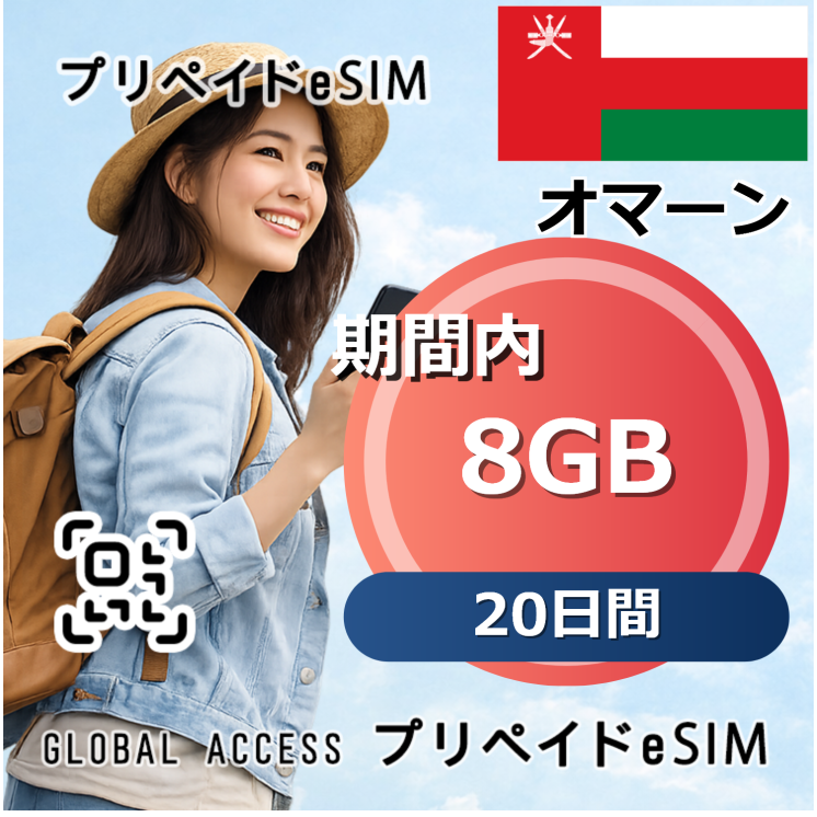 オマーン eSIM 8GB 20日間